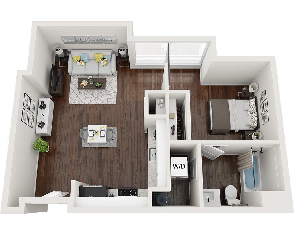Floor Plan - One Bedroom A1A22