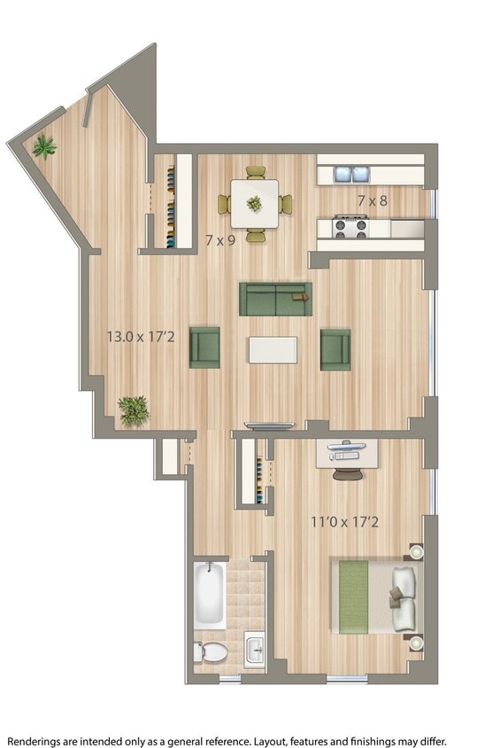 Floor Plan - 1 Bedroom H