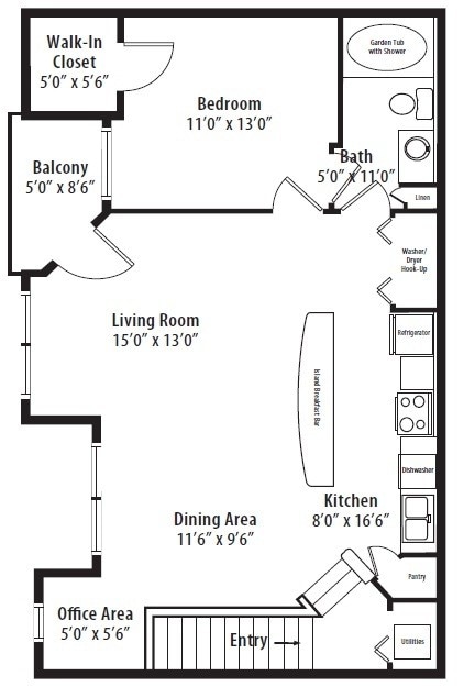 Floor Plan - 1 BR Grand Overlook