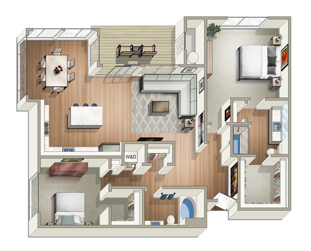 Highline Pointe B4 Floor Plan.jpg - 2 Bedroom, 2 Bathroom