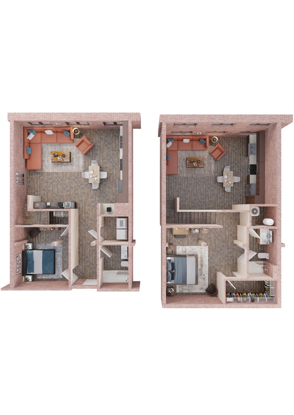 2 Bedroom Loft.jpg - B2 Mill on Main - Two Bedroom, Two Bathroom