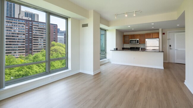 Living Room with Hard Surface Flooring - The West End Apartments