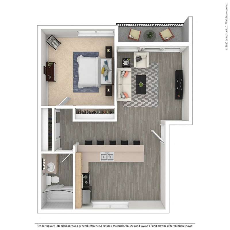 Floor Plan - OneBedroom-PlanO