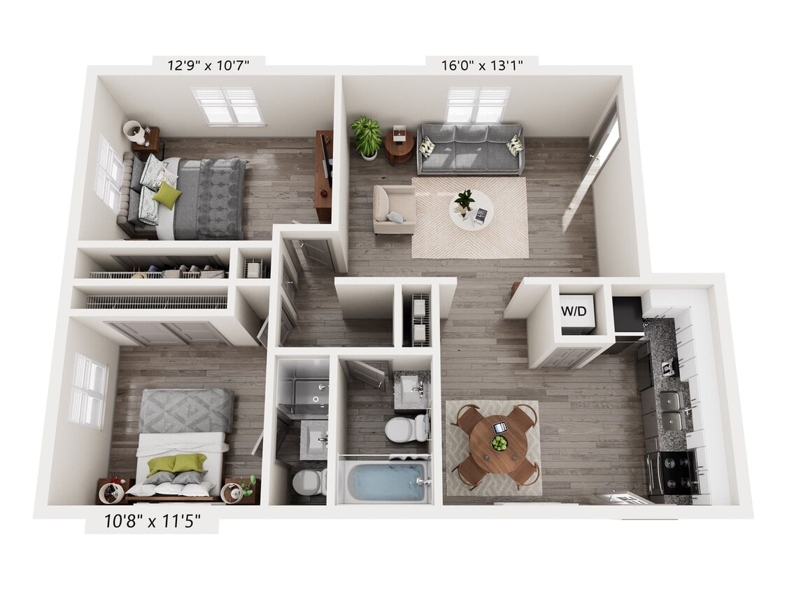 2 Bedroom A - 2 Bedroom 2 Bath A Renovated