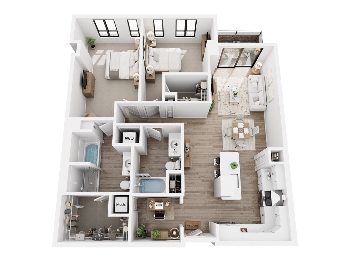 Floor Plan - 2 Bedroom + Den