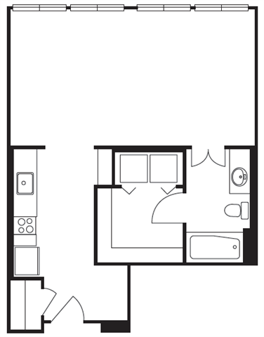 Floor Plan - S06 0 Bed 1 Bath