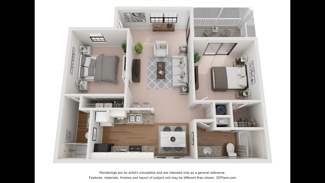 A photo of our 2x2 floor plan, The Maplewood. - The Maplewood