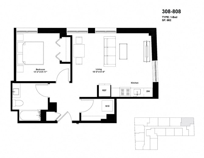 Floor Plan -  Units 308 to 808