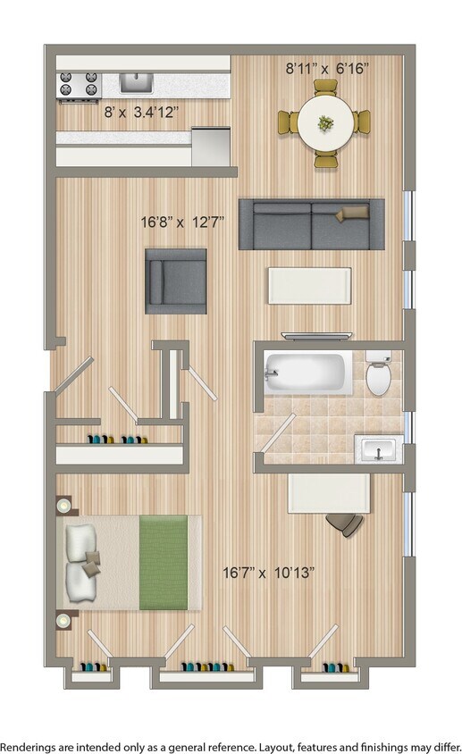Floor Plan - 1 Bedroom E