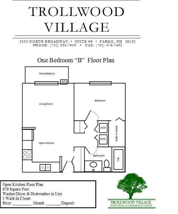 Floor Plan - 1 Bedroom