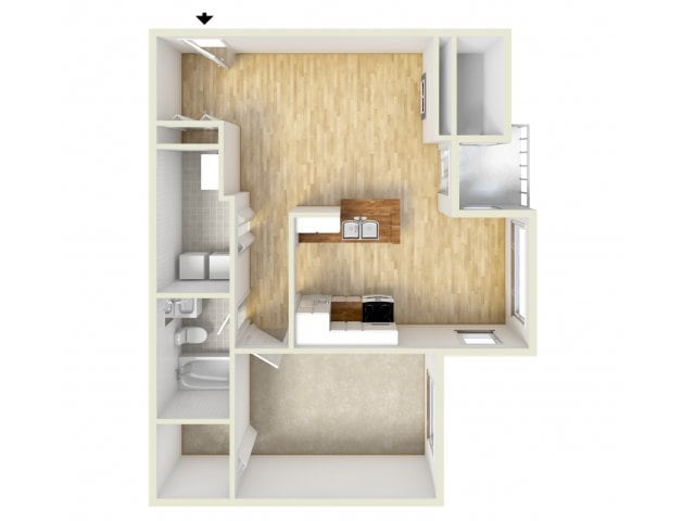 One bedroom floor plan - One Bedroom