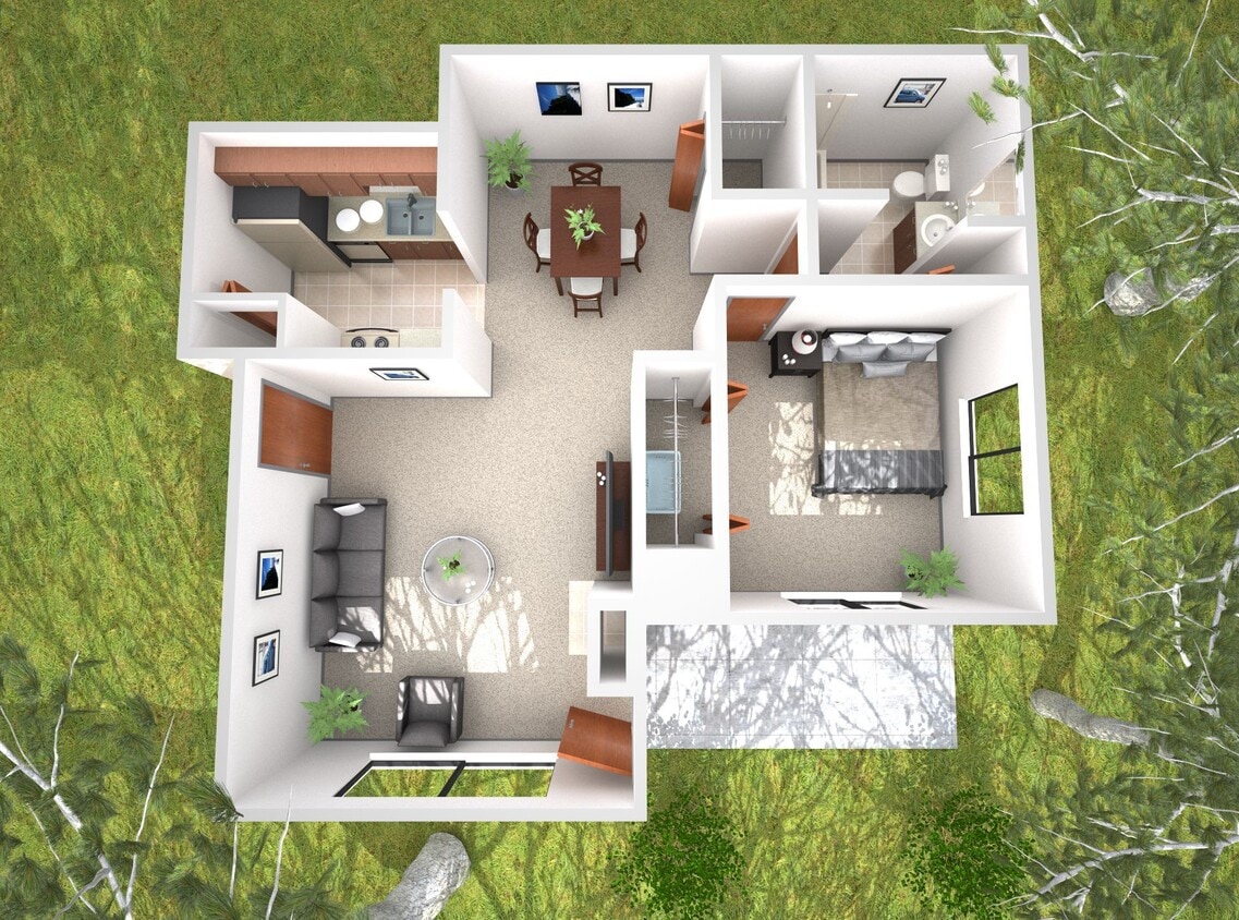 Floor Plan - 1 Bedroom Aspen