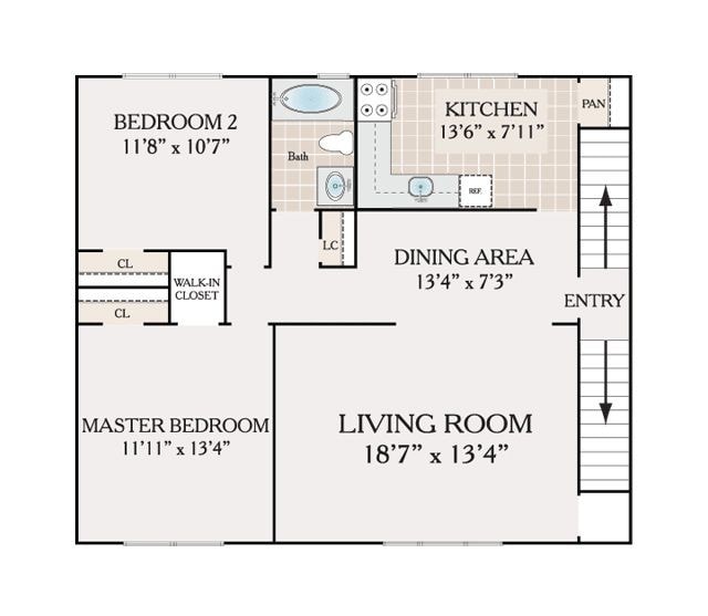 Floor Plan - 2 Bedroom Deluxe