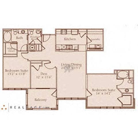 Floor Plan - Unit 23 + Den