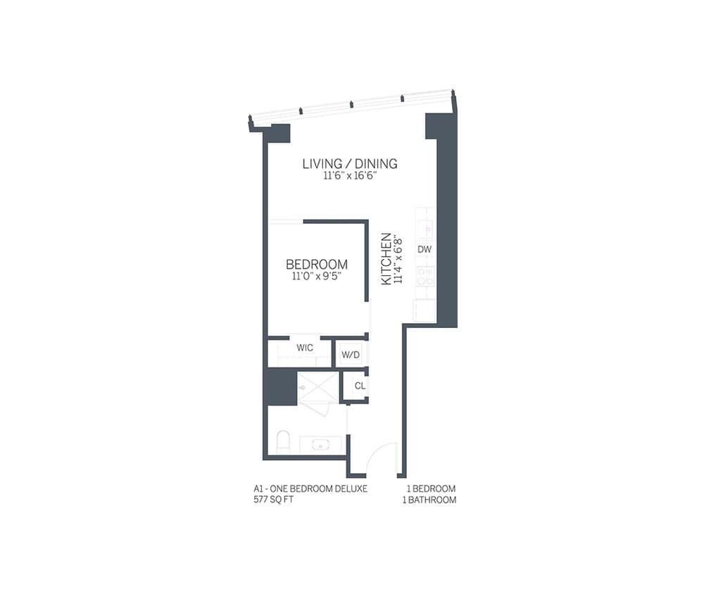 Floor Plan - One Bedroom Deluxe