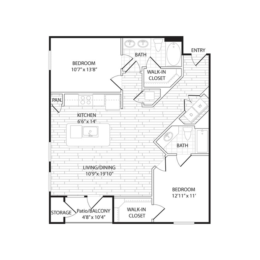 Floor Plan - B4A - Two Bedroom