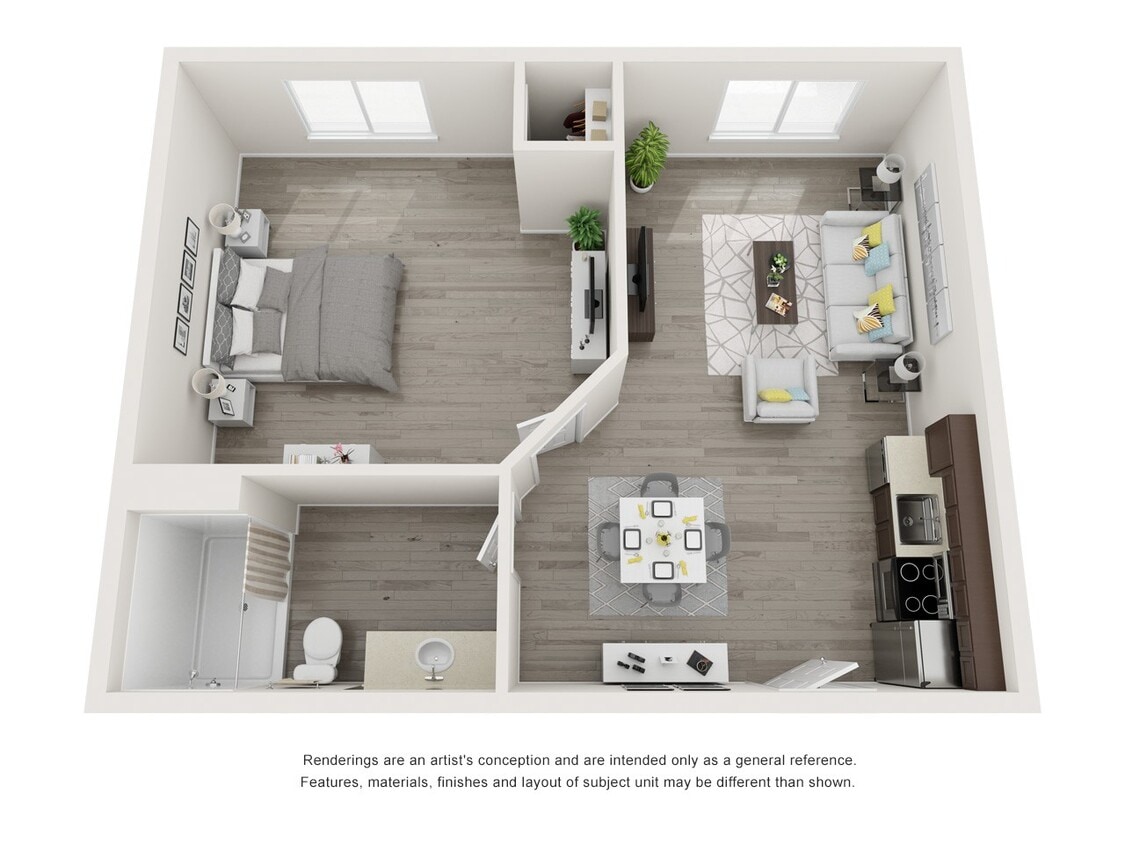 Floor Plan - 1 Bed 1 Bath