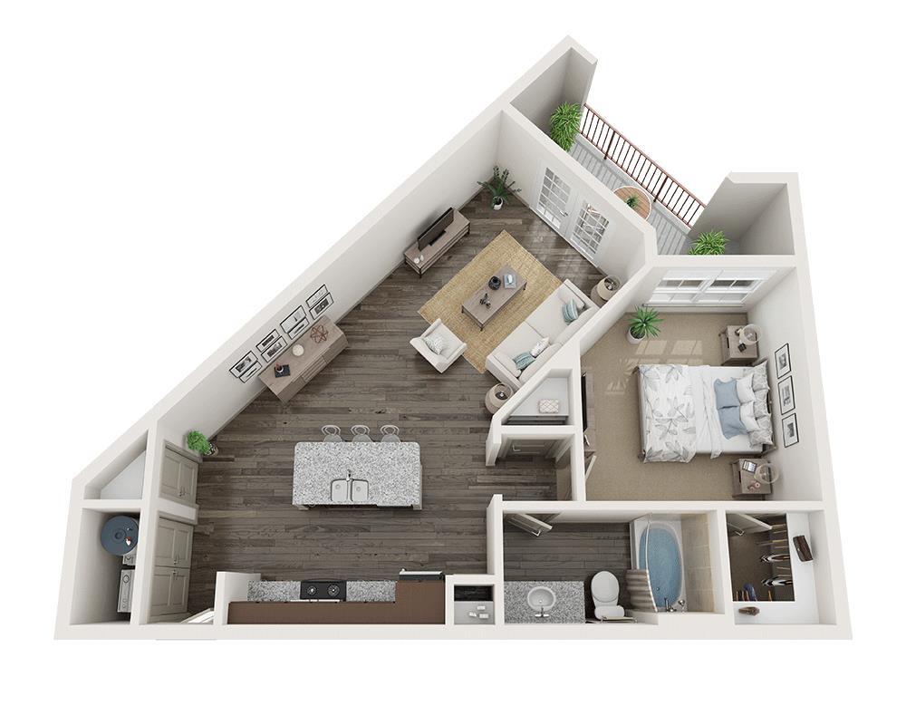 Floor Plan - One Bedroom A1B