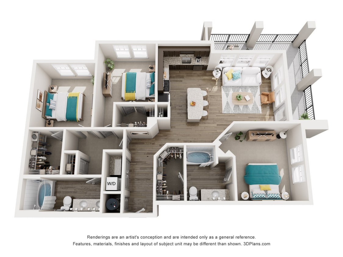 C1_1394_3Bed_2Bath - C1 - Three Bedroom, Two Bathroom