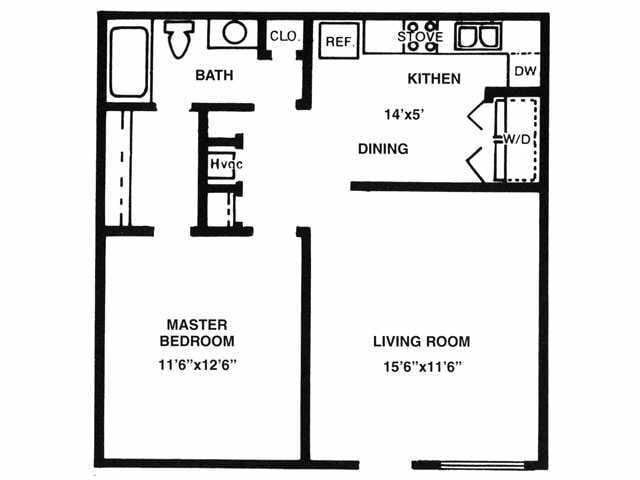 Floorplan - One Bed - One Bath
