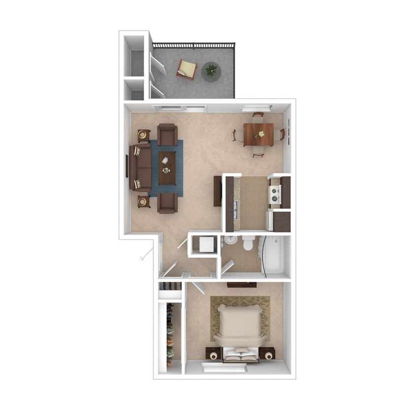 1 Bed | 1 Bath | 629 Sq. Ft. - Thomas Jefferson