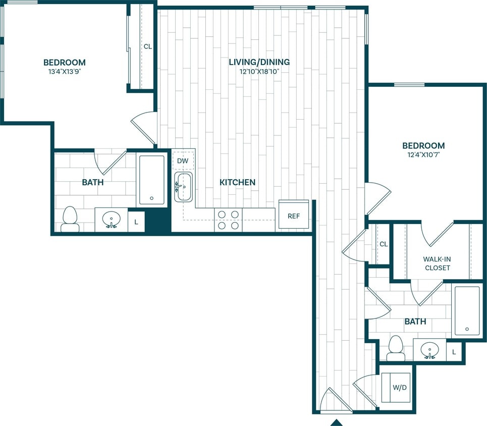 Floor Plan - 2 Bed/2 Bath-B2
