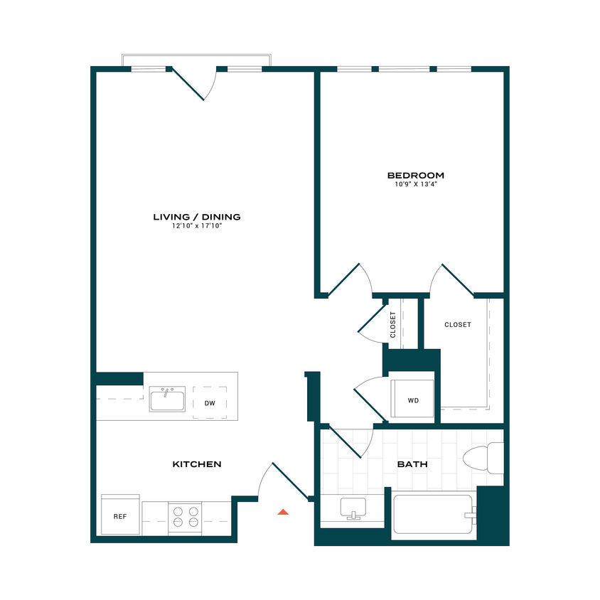 Floor Plan - 1 Bed/1 Bath-a1