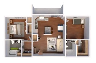 Floor Plan - 2 Bedrooms, 2 Bathrooms
