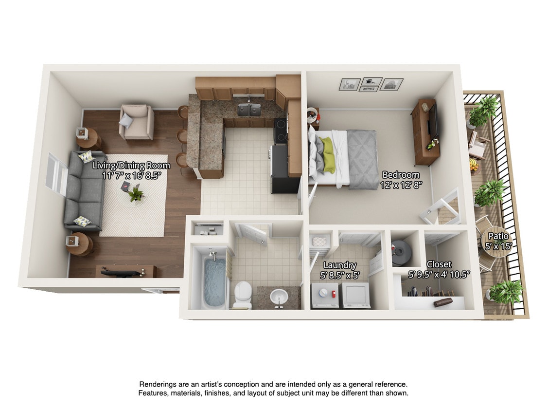 Floor Plan - 1 Bedroom Second Level