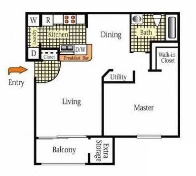 1BR/1BA - The Huffman