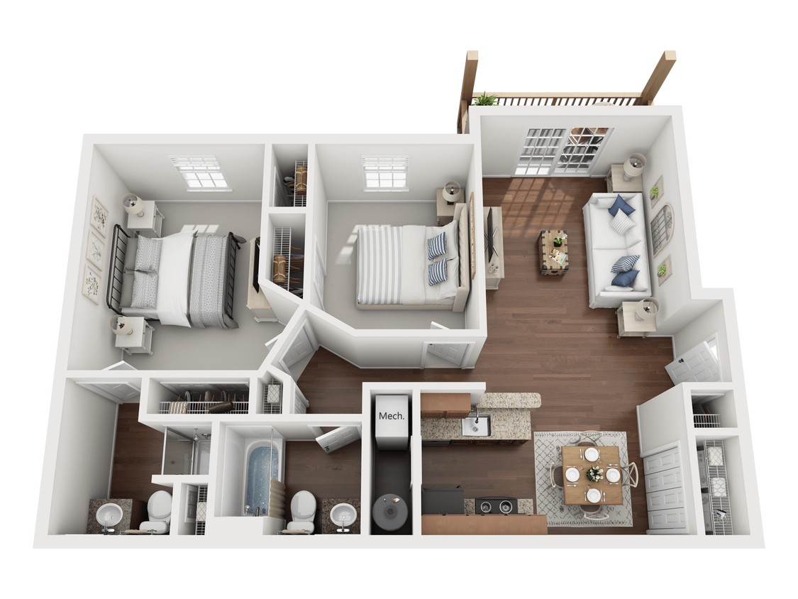 Floor Plan - Two Bedroom, Two Bath A