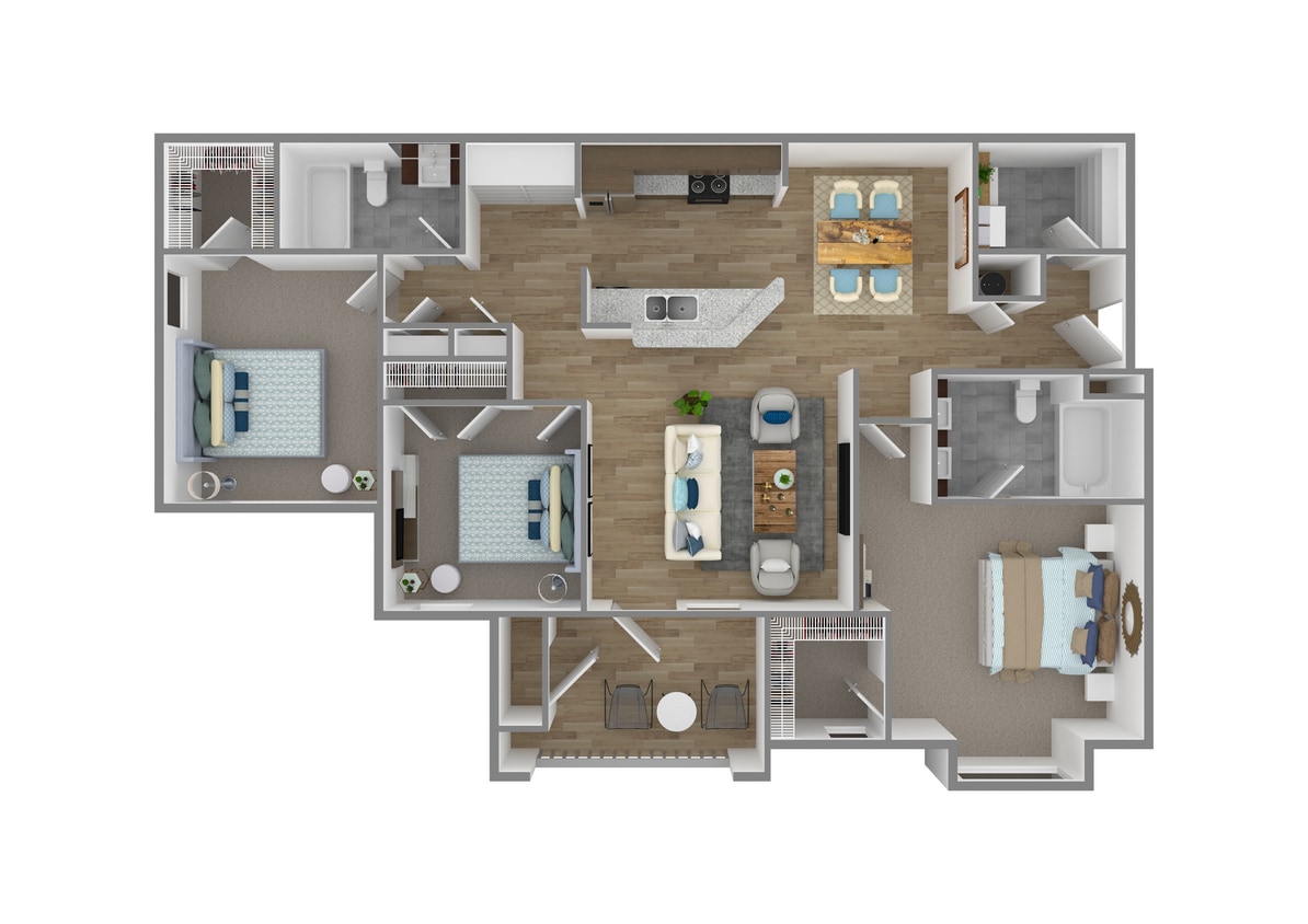 Ashford_3Bed_2Bath_1305 sq ft - C1 Ashford - 3 Bedroom, 2 Bathroom