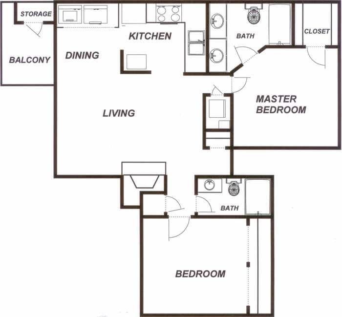 2x2 950sqft - Bradford.jpg - B1M BRADFORD - 2 Bedroom, 2 Bathroom