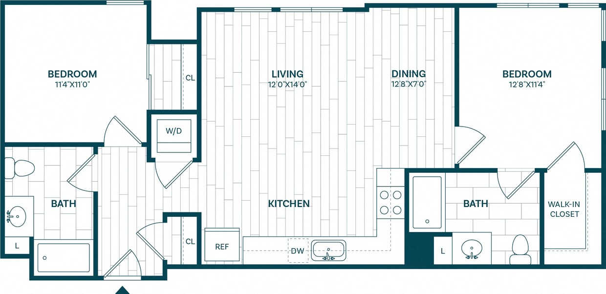 Floor Plan - 2 Bed/2 Bath-B3