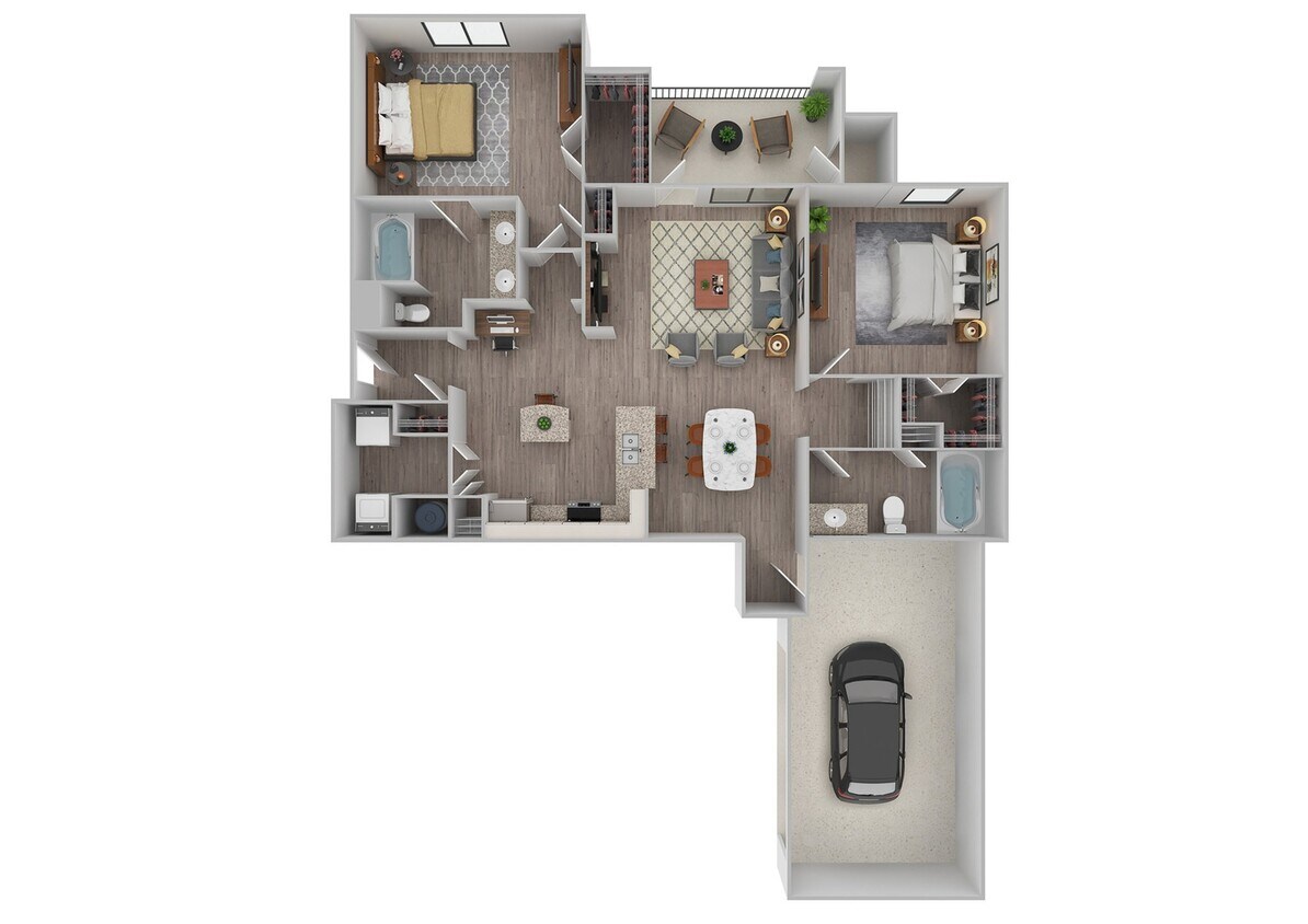 2 Bedroom | 2 Bath | 1150 SF | Attached Garage - B1G w/ Garage | Renovated