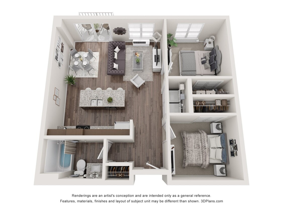Floor Plan - 2 Bedroom A - 60%