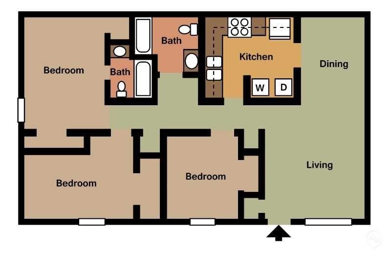 Floor Plan - 3Bed - 2Bath
