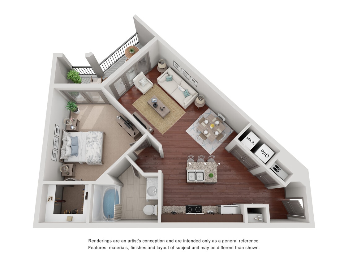 Floor Plan - A780 One Bed Floor Plan