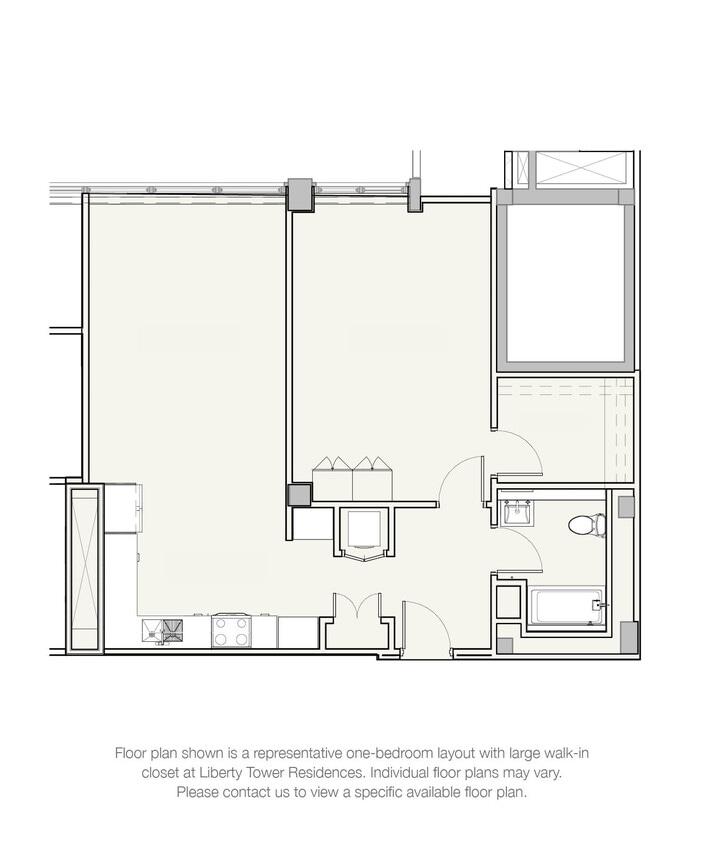 Floor Plan - One Bedroom LG Walk-in Closet