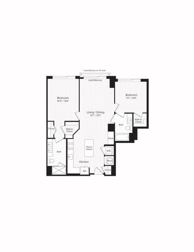 Floor Plan - C01b Two Bedroom Two Bath