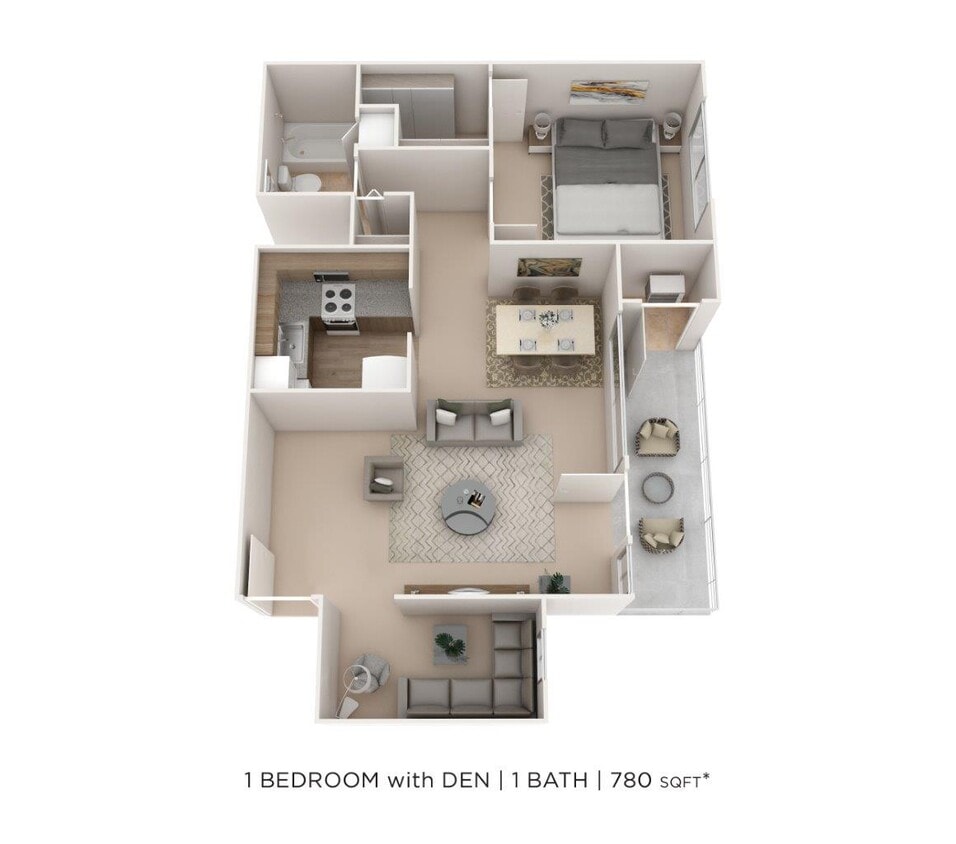 Floor Plan - One Bedroom w/ Den