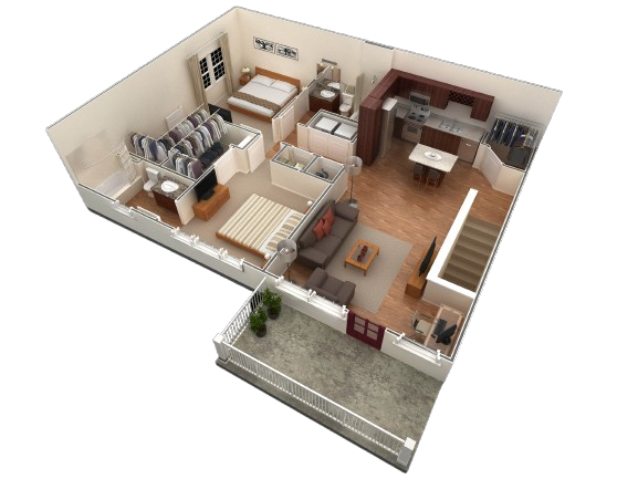 Floor Plan - 2 BR Designer Overlook