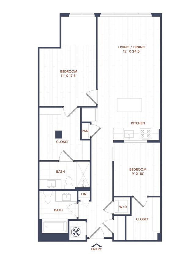 Floor Plan - 2 Bed/2 Bath-B06