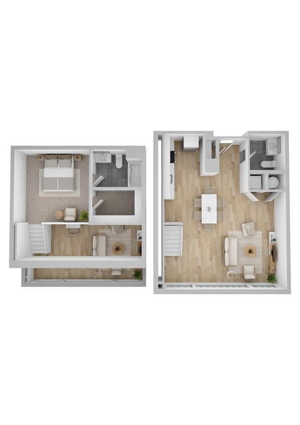 Floor Plan - 1 Bed 1.5 Bath Loft