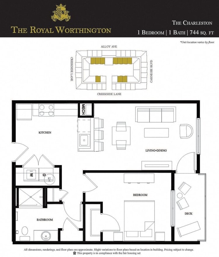 Floor Plan - 1B/1B Charleston