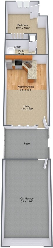 Floor Plan - 1BR/1BA