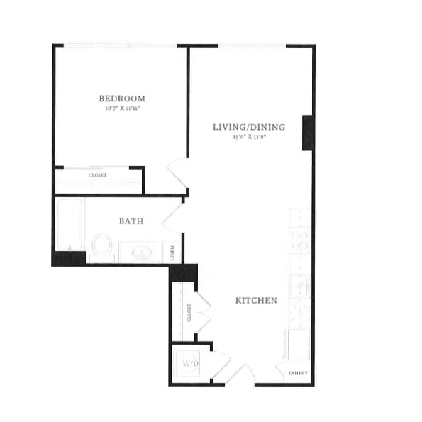 Floor Plan - 1 Bed/1 Bath-B12