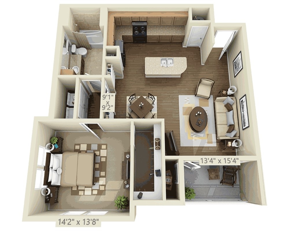 Floor Plan - One Bedroom A1D