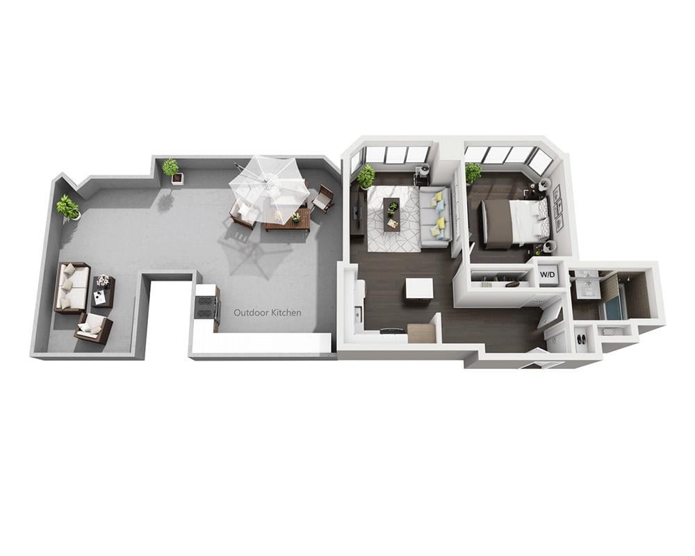 Floor Plan - One Bedroom A1D