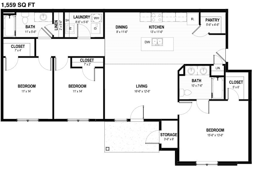 Floor Plan - Three Bedroom